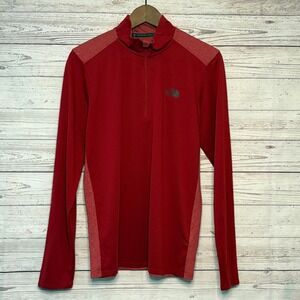 The North Face Mountain Athletics Mens Medium Red FlashDry 1/4 Zip Pullover‎